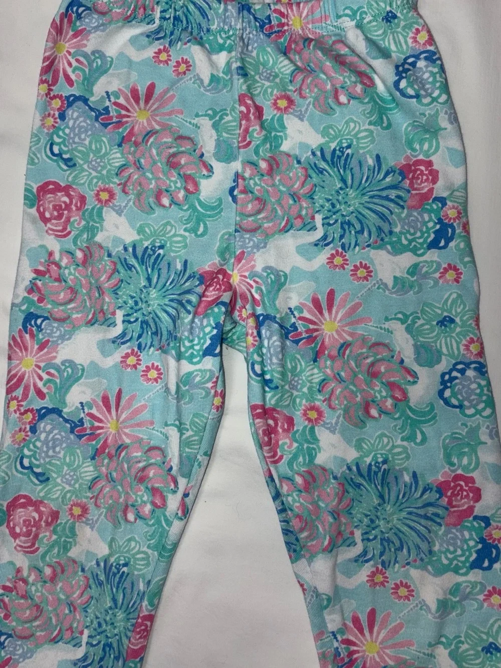 Lily Pulitzer for Pottery Barn Kids pink and turquoise pajamas sz 4 EUC